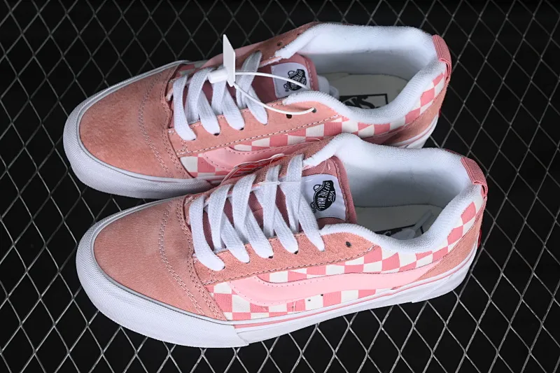All categories Vans Vans series Vans Low Vans low-top Vans Knu Skool girly pink plaid comfortable and fashionable non-slip wear-resistant low-top casual bread shoes VN0009QCREV